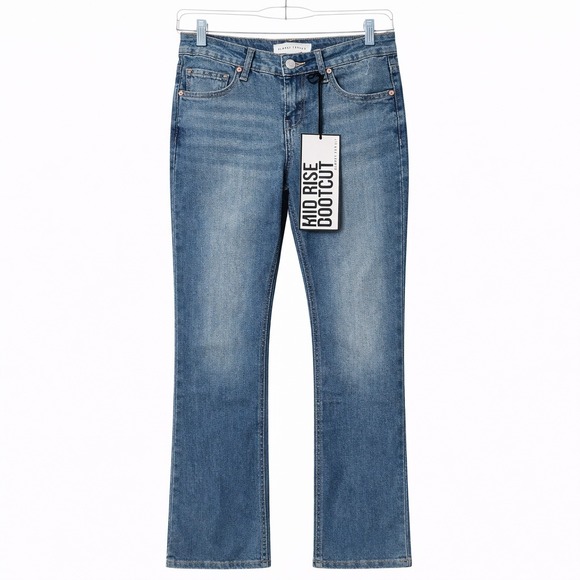 Almost Famous Denim - Almost Famous Womens Mid Rise Bootcut Jeans Medium Wash Blue Size 3 NWT
